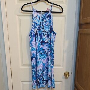 Blue and Purple Floral Dress